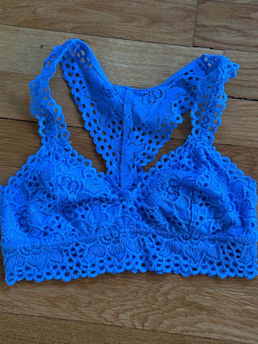 Aerie Light Blue Crochet Bralette with Racerback